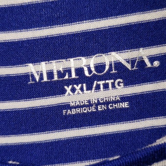 Merona Blue/White Striped Sleeveless Tulip Hem Dress XXL NWOT - Picture 5 of 7